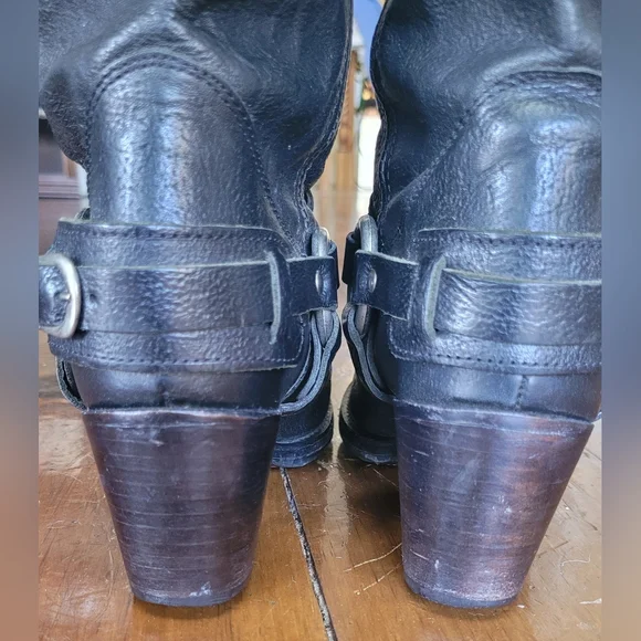 Frye Black Leather Harness Boots - Picture 14 of 16